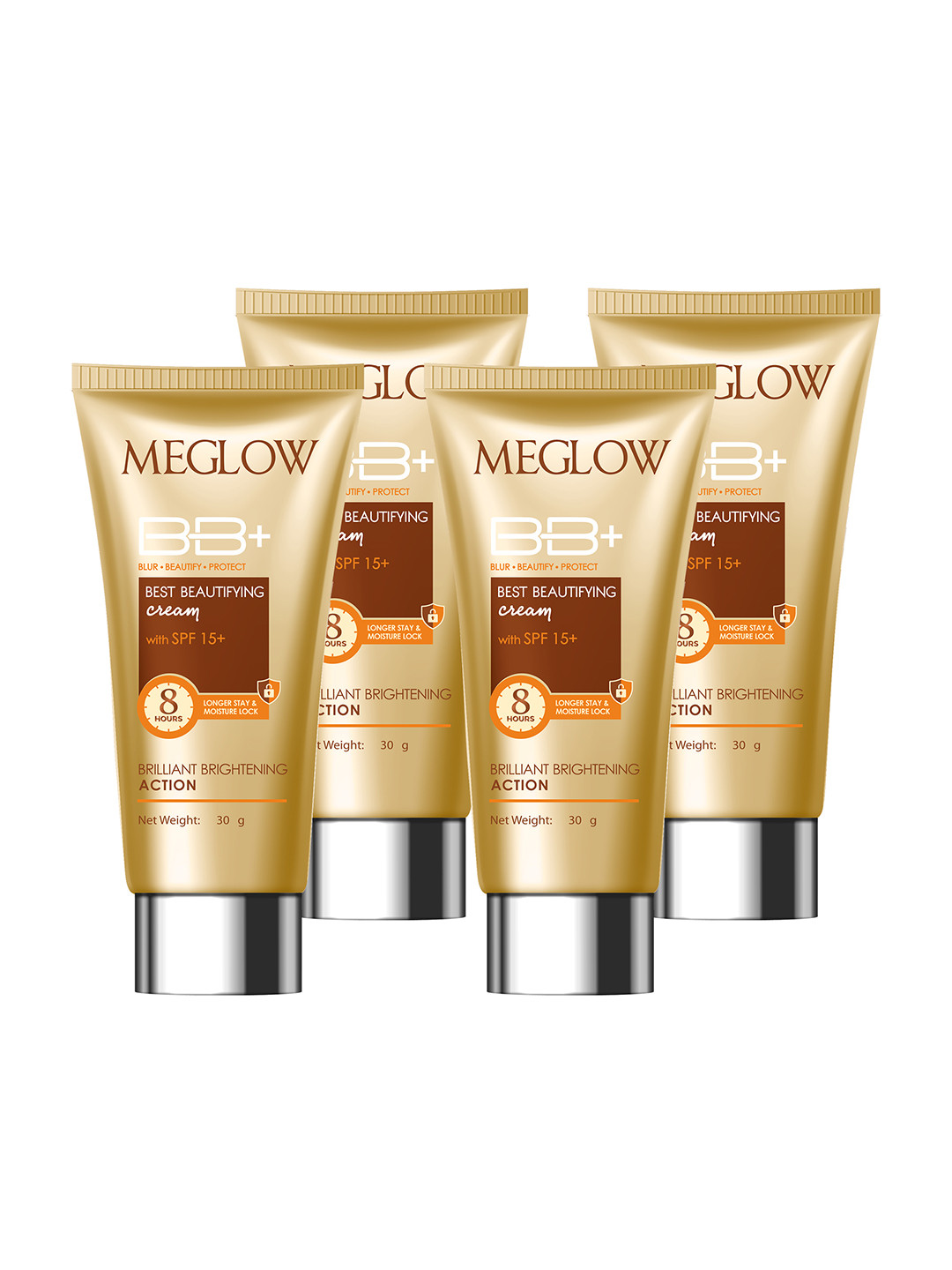 MEGLOW Set Of 4 BB+ With SPF 15+ Cream - 30 g Each
