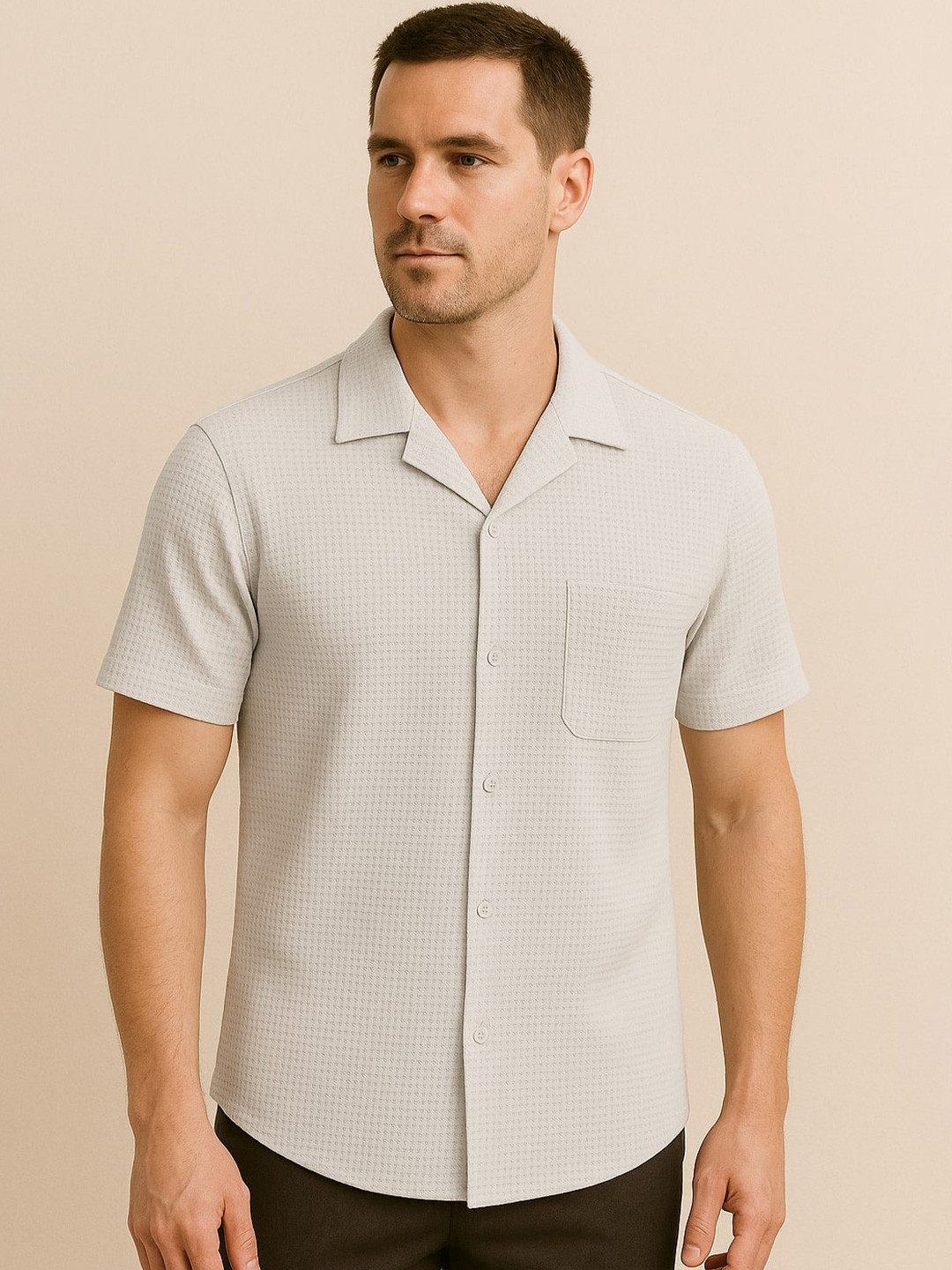 Colorchakra Cuban Collar Casual Shirt