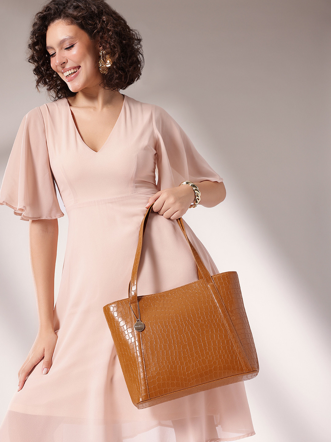 Mast & Harbour Women Croco College Tote Bag