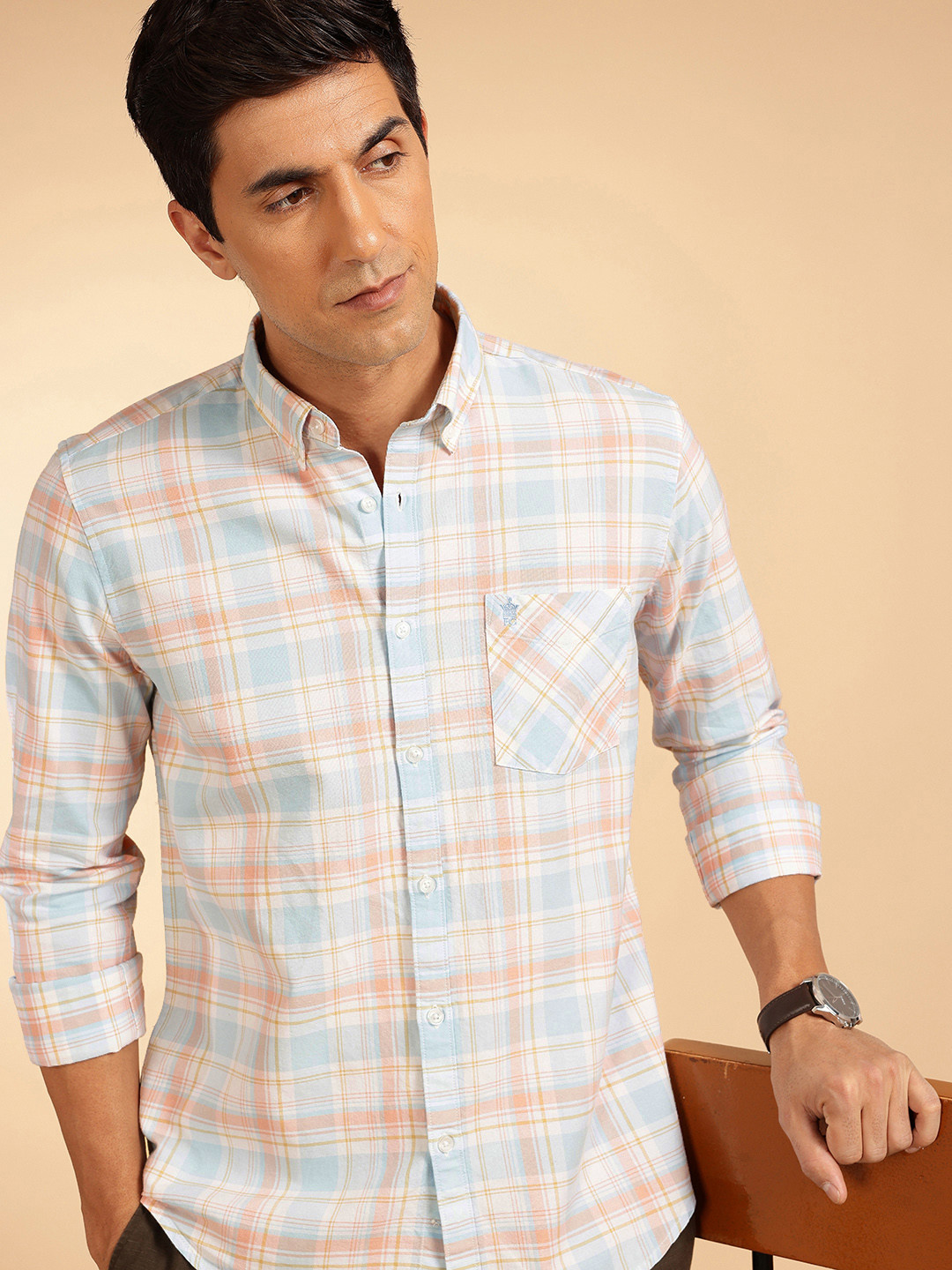 French Connection Checked Pure Cotton Casual Shirt