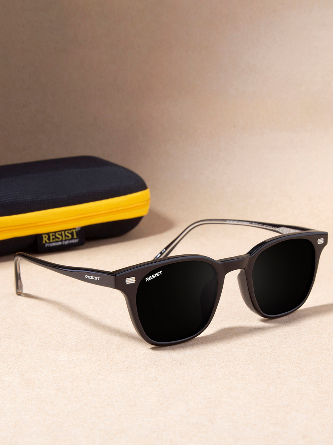 RESIST EYEWEAR UNISEX Black UV Protected Wayfarer Sunglasses