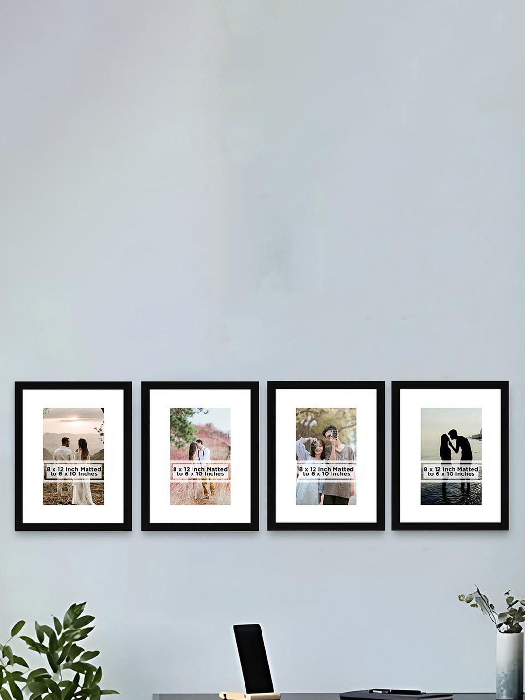 Art Street Black 4 Pieces MDF Rectangle Wall Photo Frames