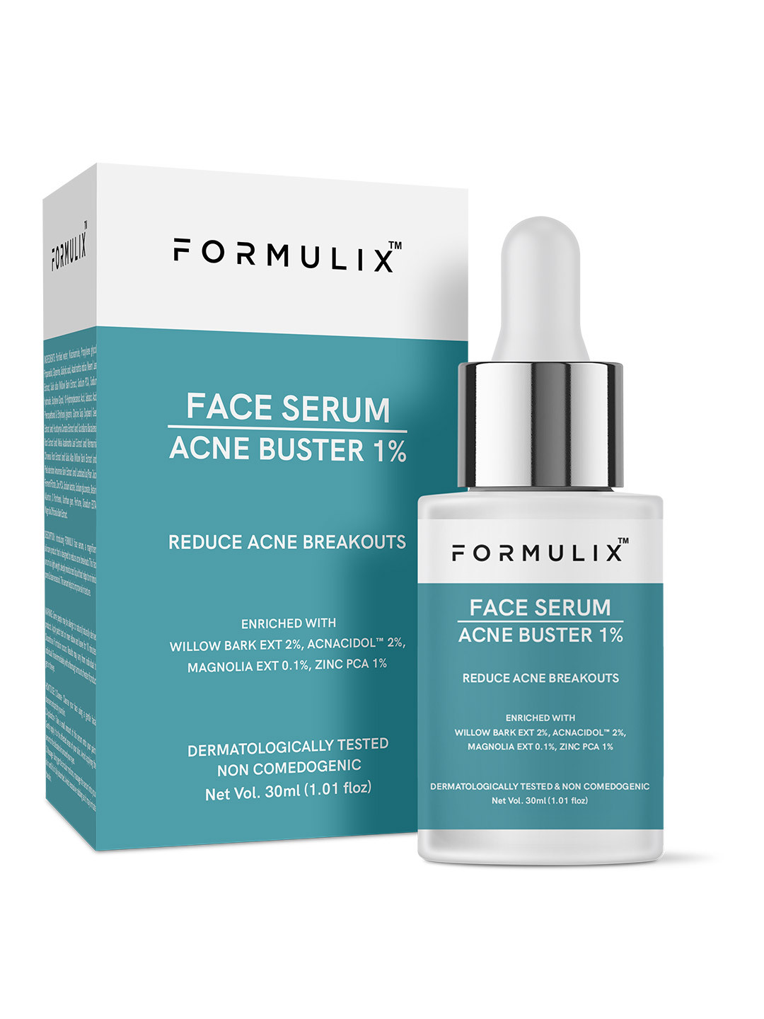 FORMULIX 1% Acne Buster Reduces Acne Breakouts Face Serum - 30 ml