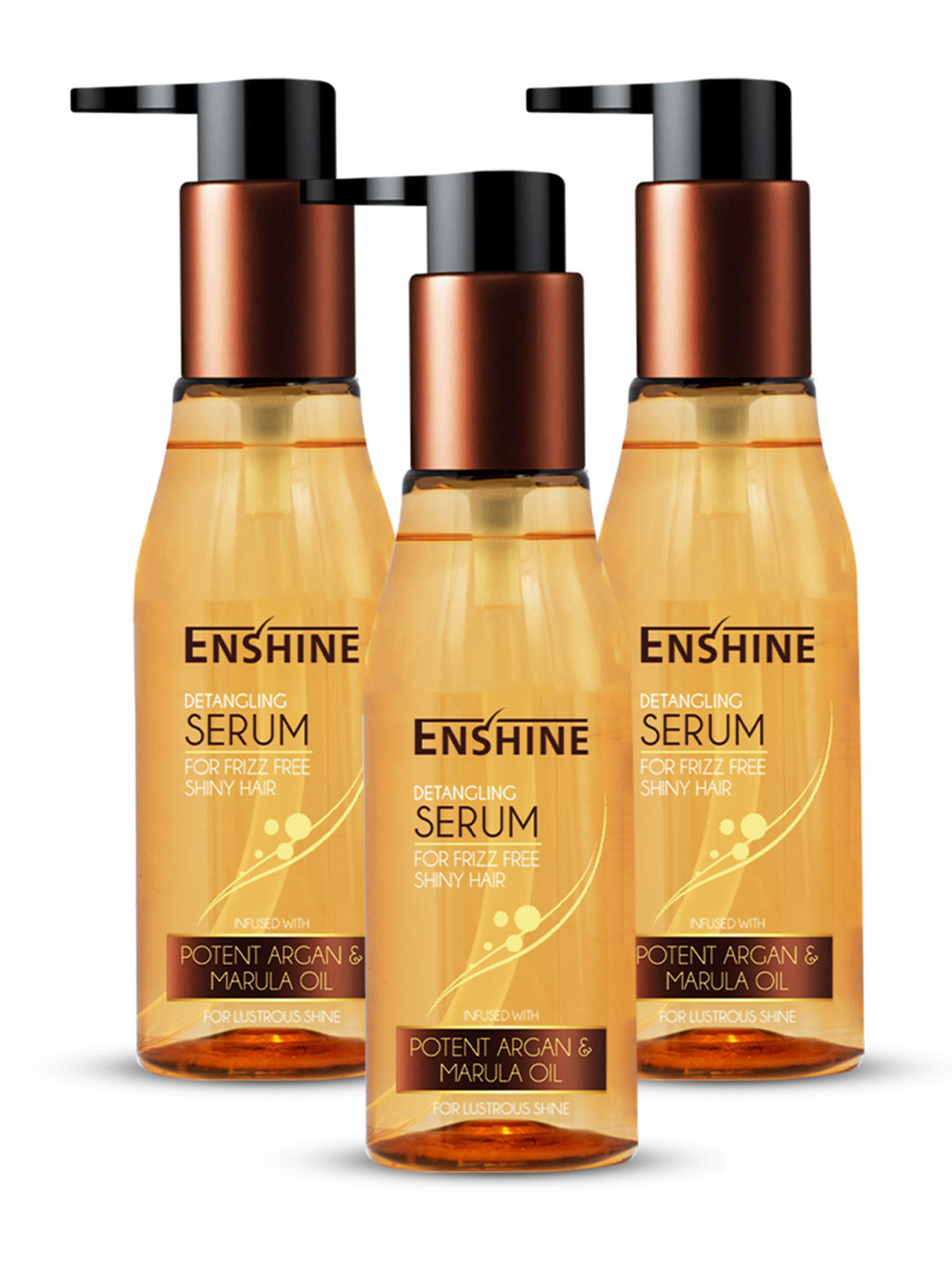 ENSHINE Set of 3 Hair Serum Frizz Free & Shiny Hair With Argan & Marula Oil - 110 ml