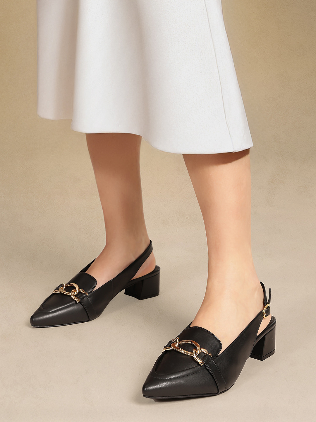 Chemistry Metal Detailing Slingback Block Heels
