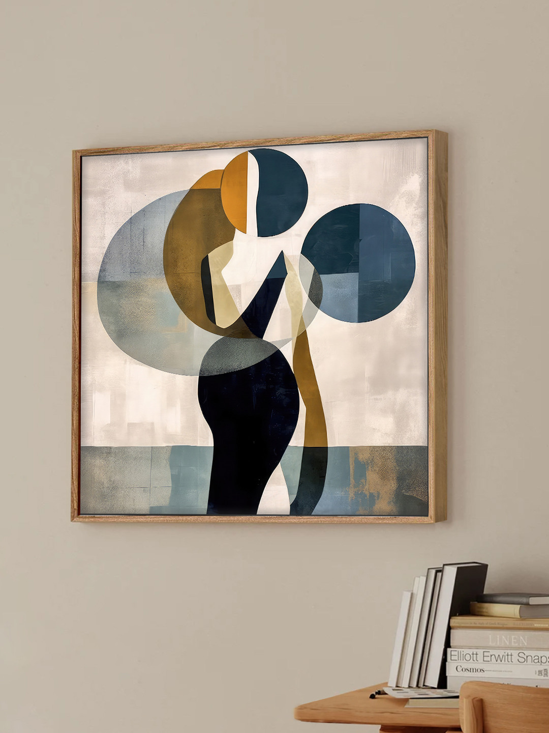 Art Street Abstract Round Circle Canvas Wall Square Paintings Wall Art - 23 x 23 In