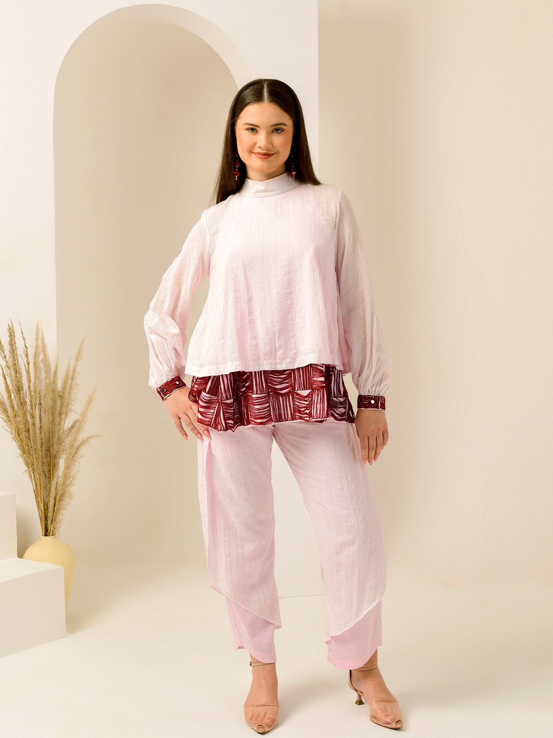 First Resort by Ramola Bachchan Linen High Neck Top