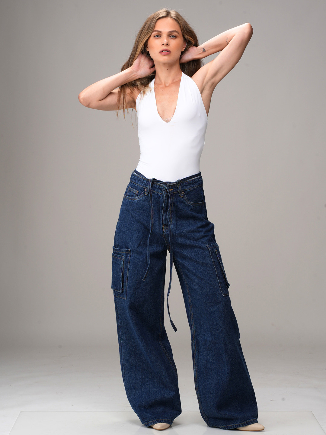 off-kilt Women Mid-Rise Cargo Styles Jeans