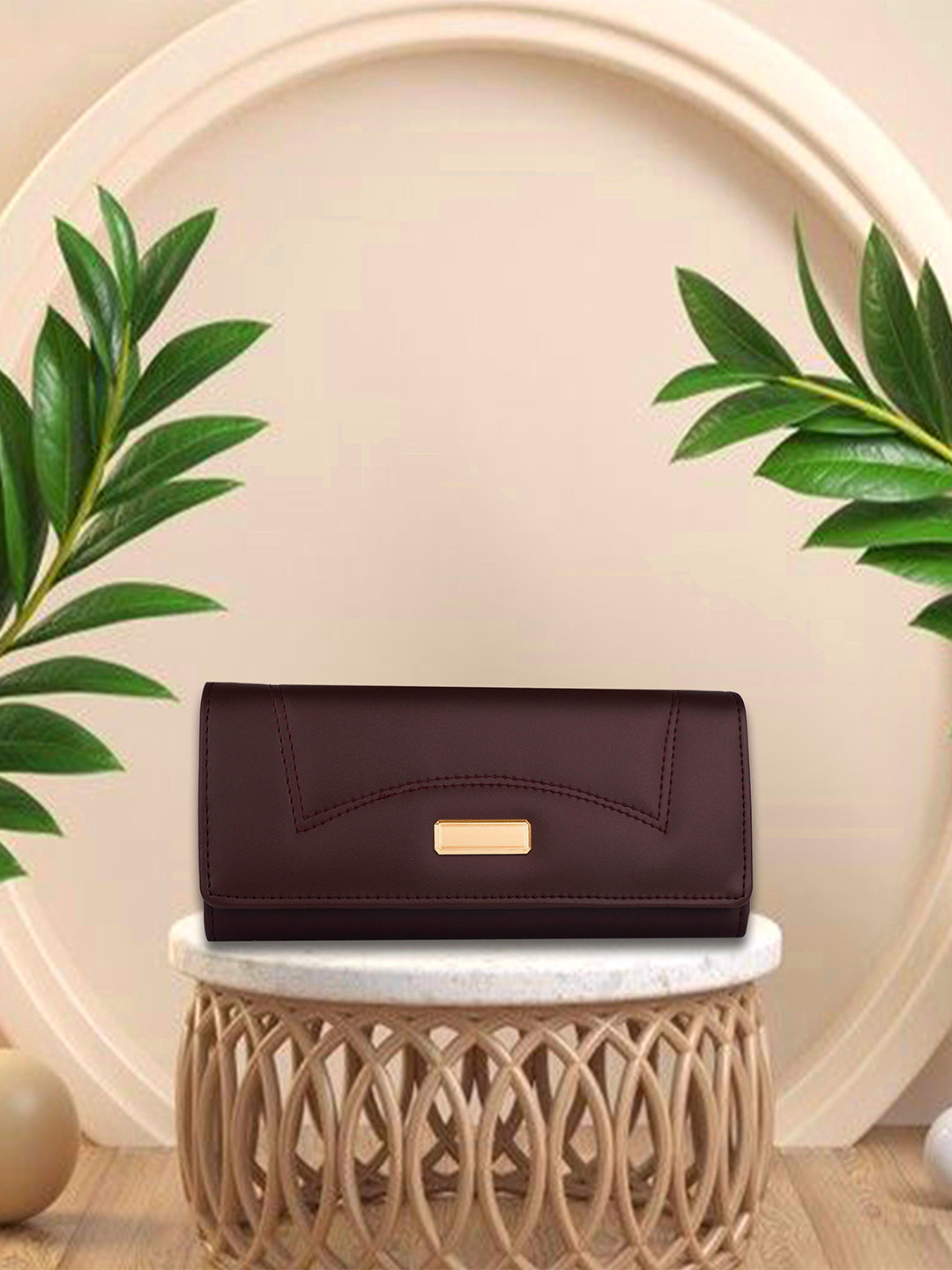 MR. RAAQ Creation Women Brand Logo Textured Two Fold Wallet with Passport Holder