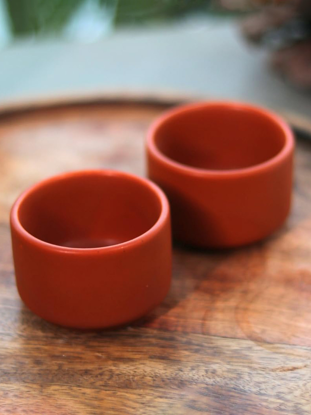 Rare Planet Brown 2 Pieces Ceramic Dishwasher and Microwave Safe Dip Bowl