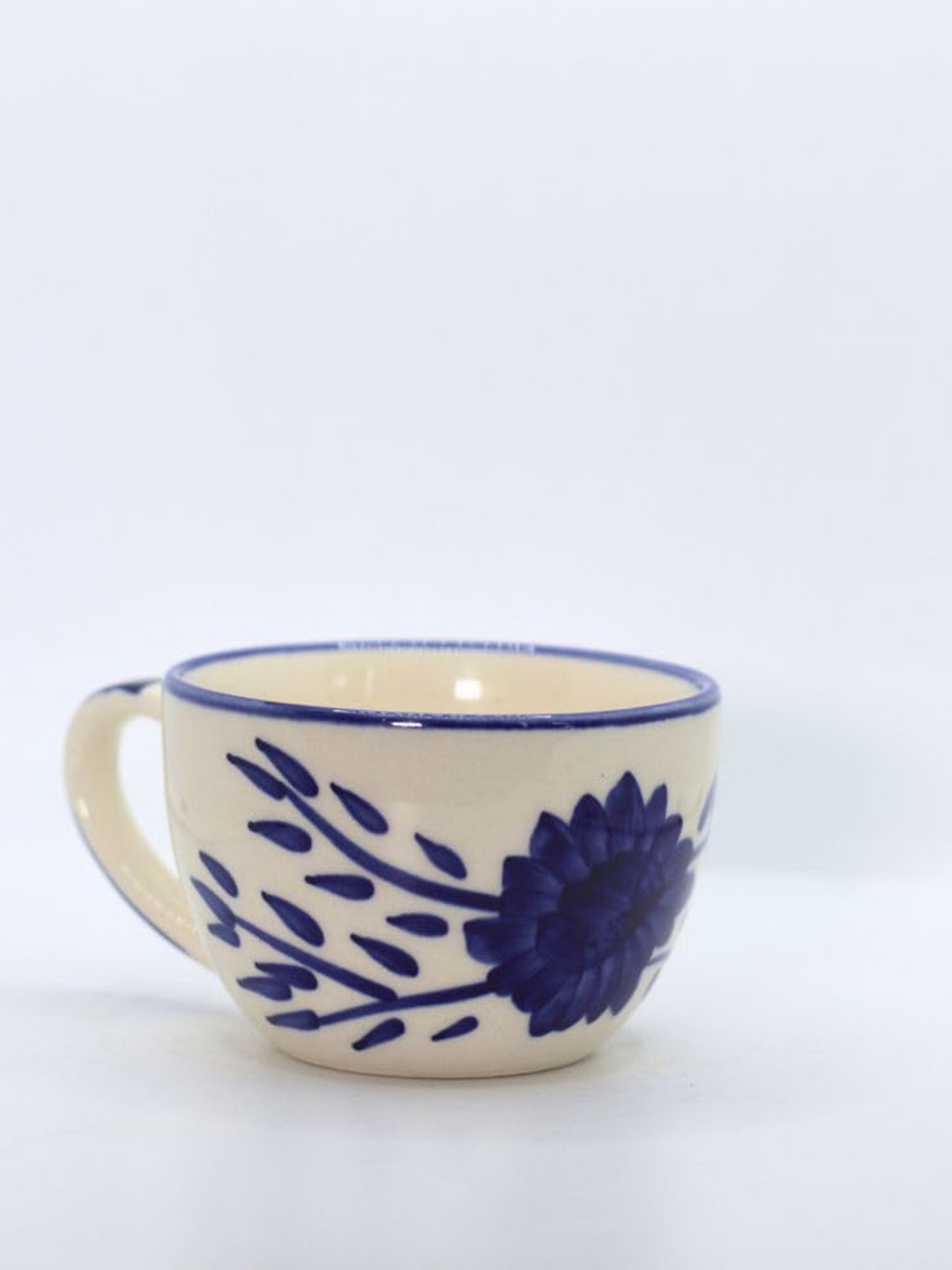 Rare Planet Kitten Cat White Floral Ceramic Handmade Mug-240ml