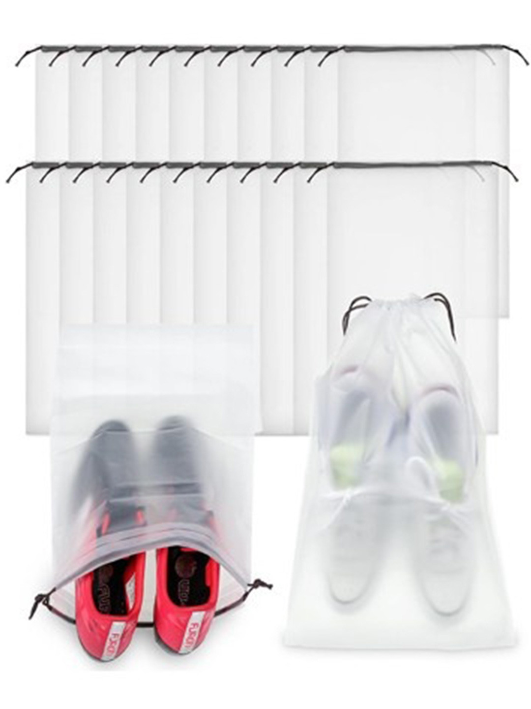 atorakushon Set Of 24 White Reusable Travel Shoes Organisers