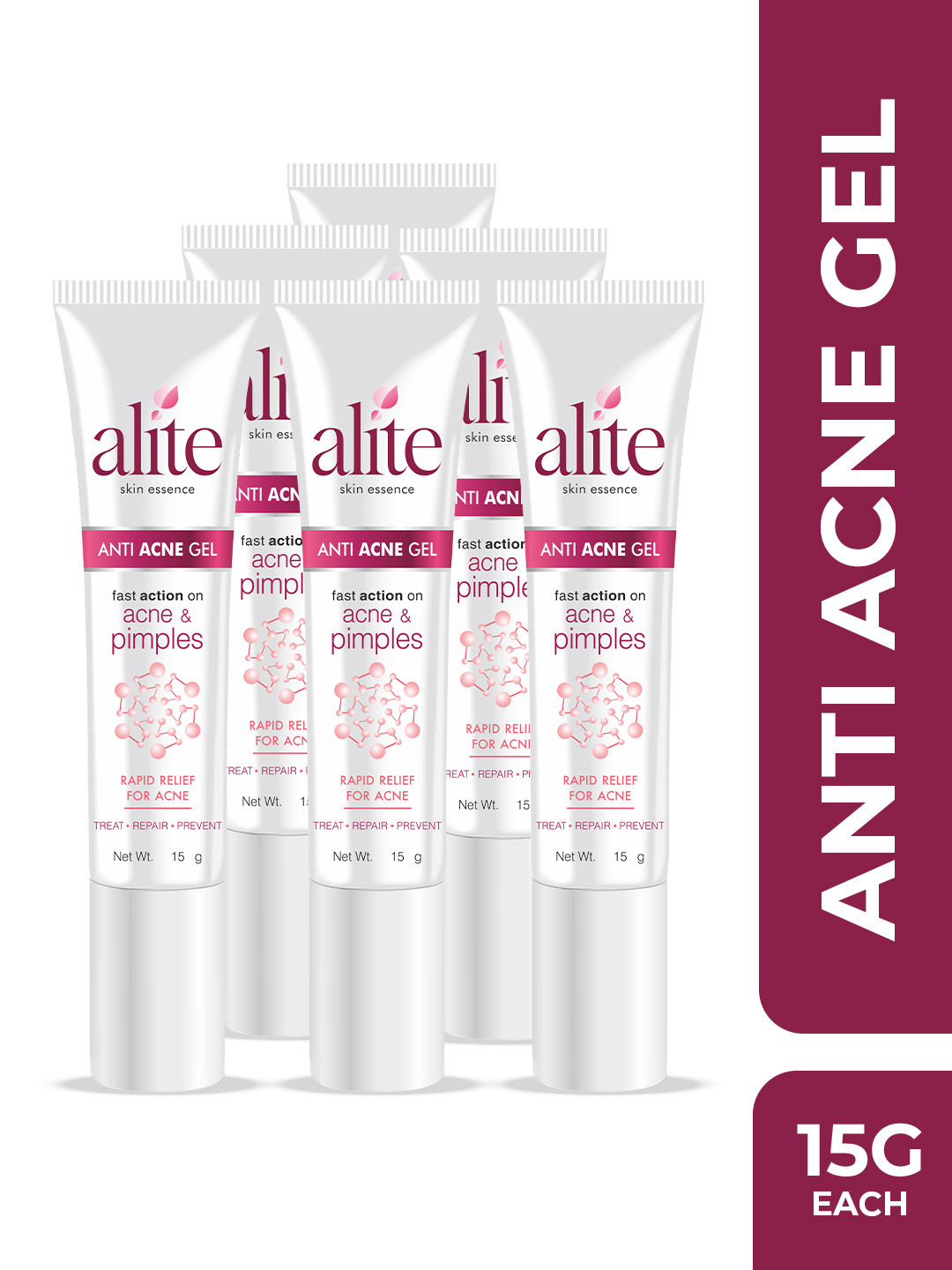 Alite Skin Essence Set Of 6 Anti Acne Gel With Tea Tree & Neem Oil - 15 g Each