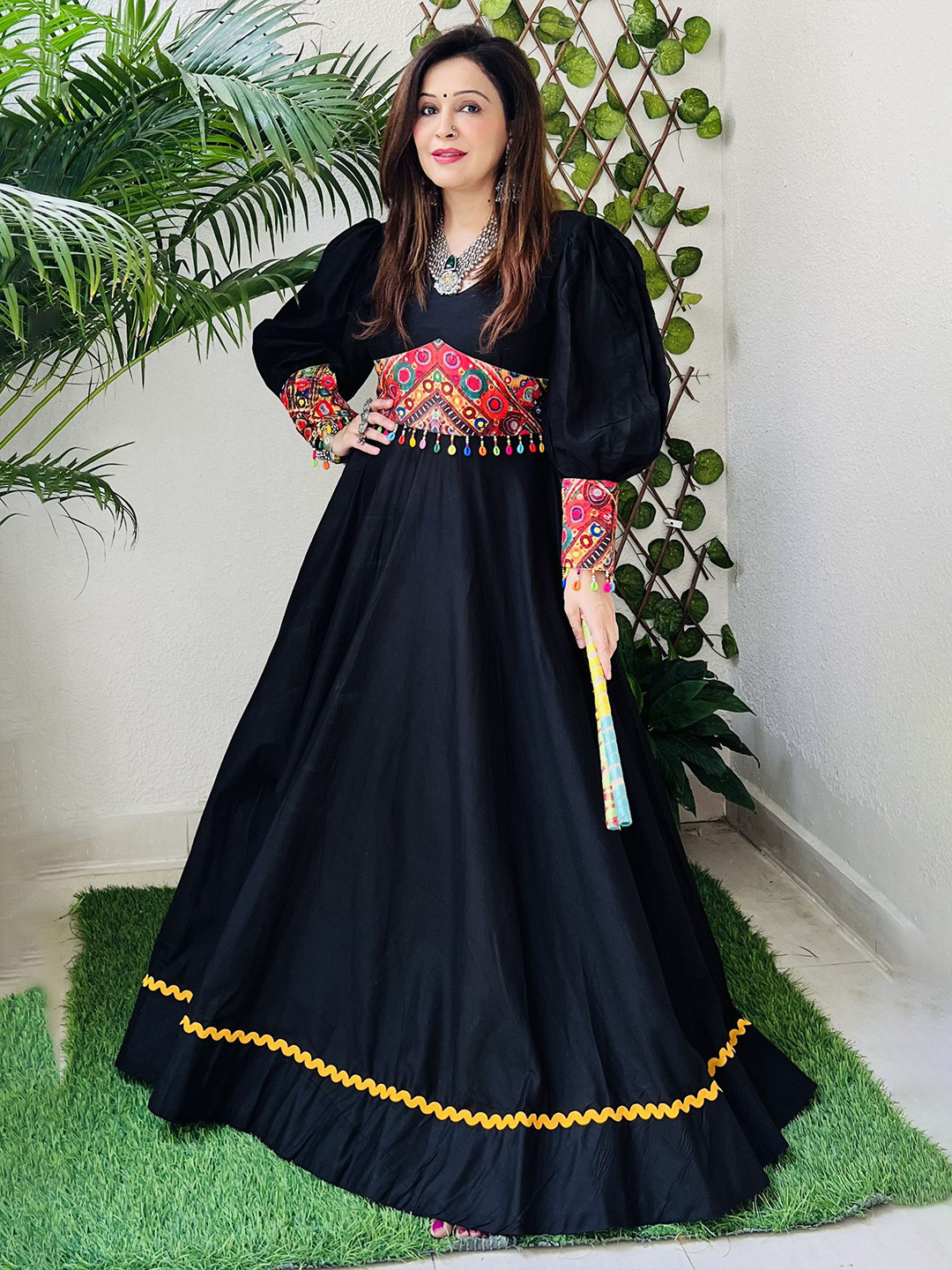 FFI Women Embroidered Maxi Ethnic Dress