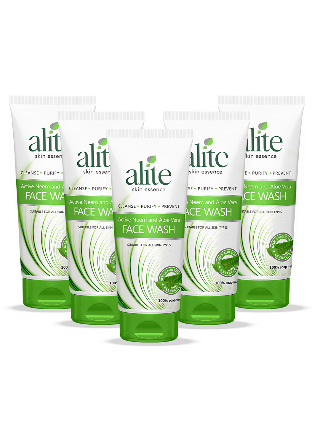 Alite Skin Essence Set Of 5 Active Neem & Aloe Vera Face Wash For Hydrating Skin-70 g Each