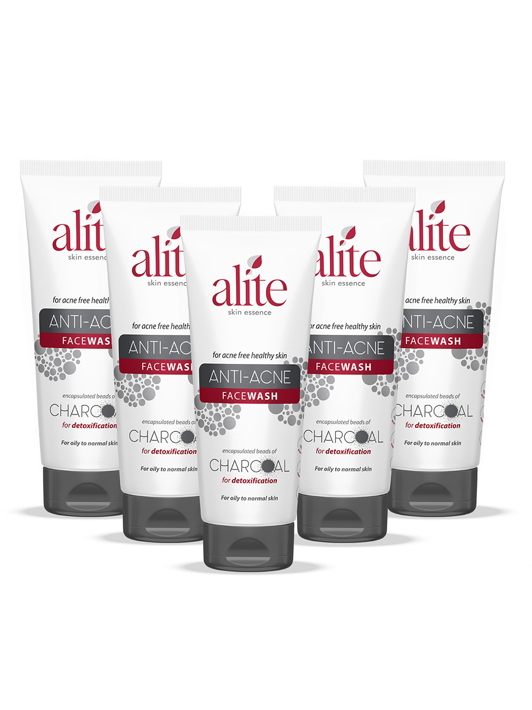 Alite Set Of 5 Anti Acne Charcoal Face Wash - 70g Each