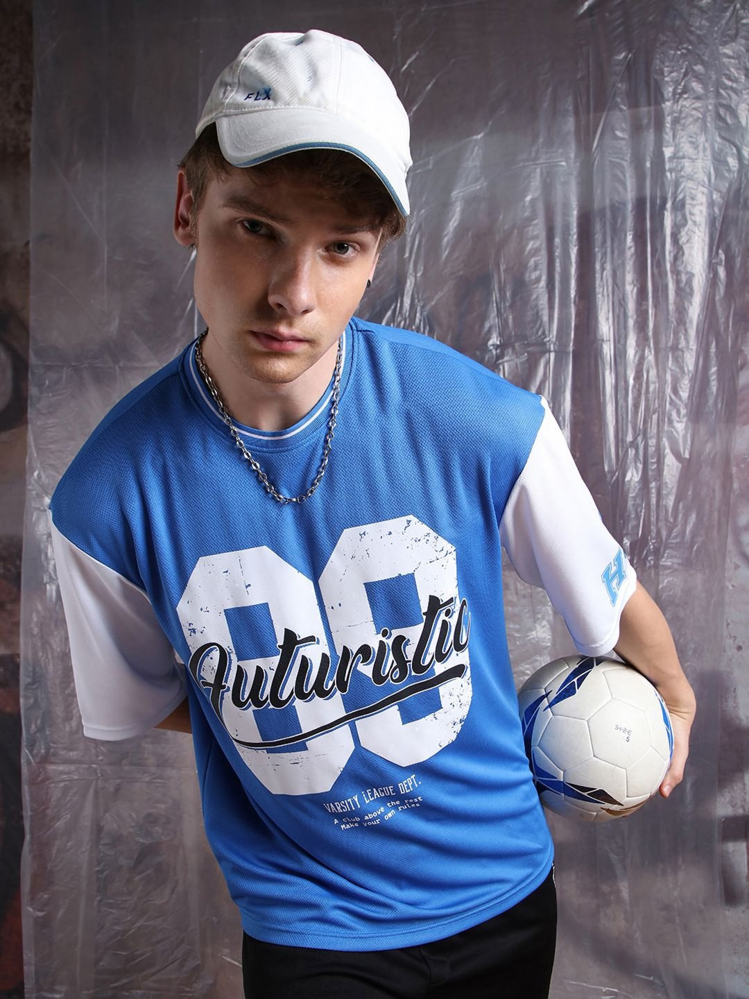 Hubberholme Men Streetletics Typography Printed Round Neck Relaxed Fit Mesh T-shirt