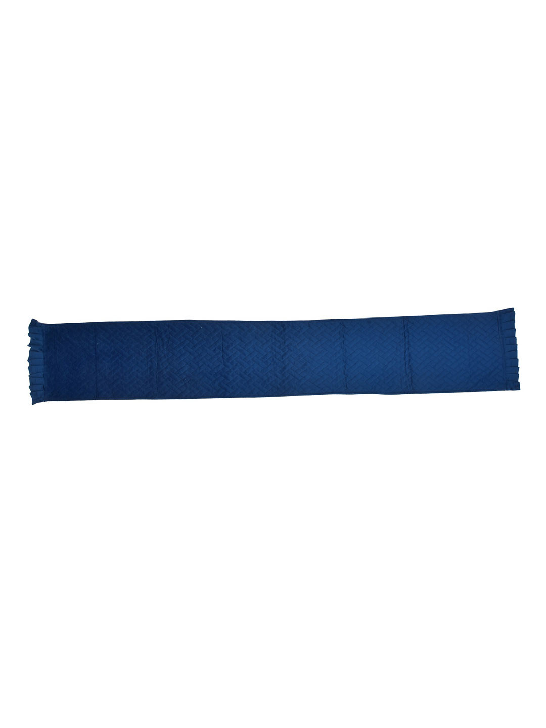 Myntra Elegant Homes Blue Quilted Velvet Table Runner