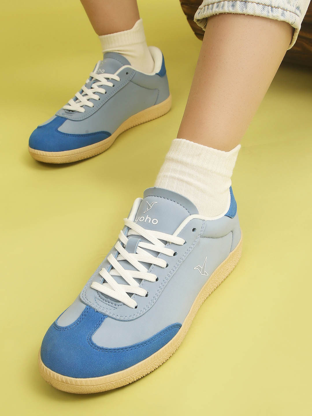 Yoho Women Quoi Lace-Up Suede Colourblocked Super Comfy Sneakers