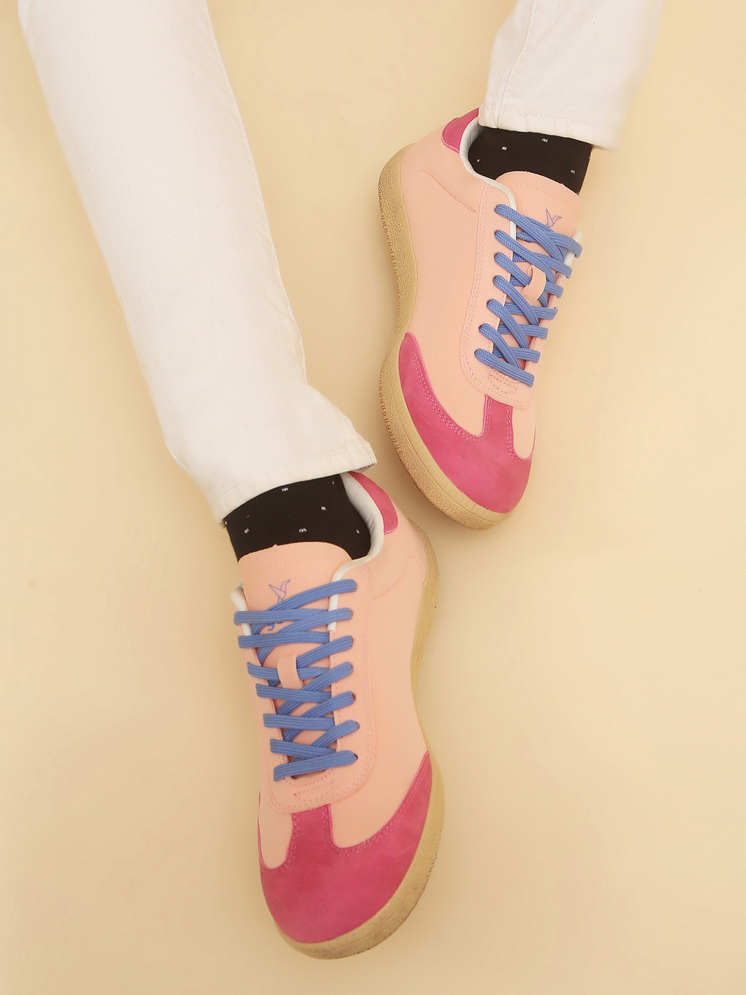 Yoho Women Quoi Lace-Up Suede Colourblocked Super Comfy Sneakers