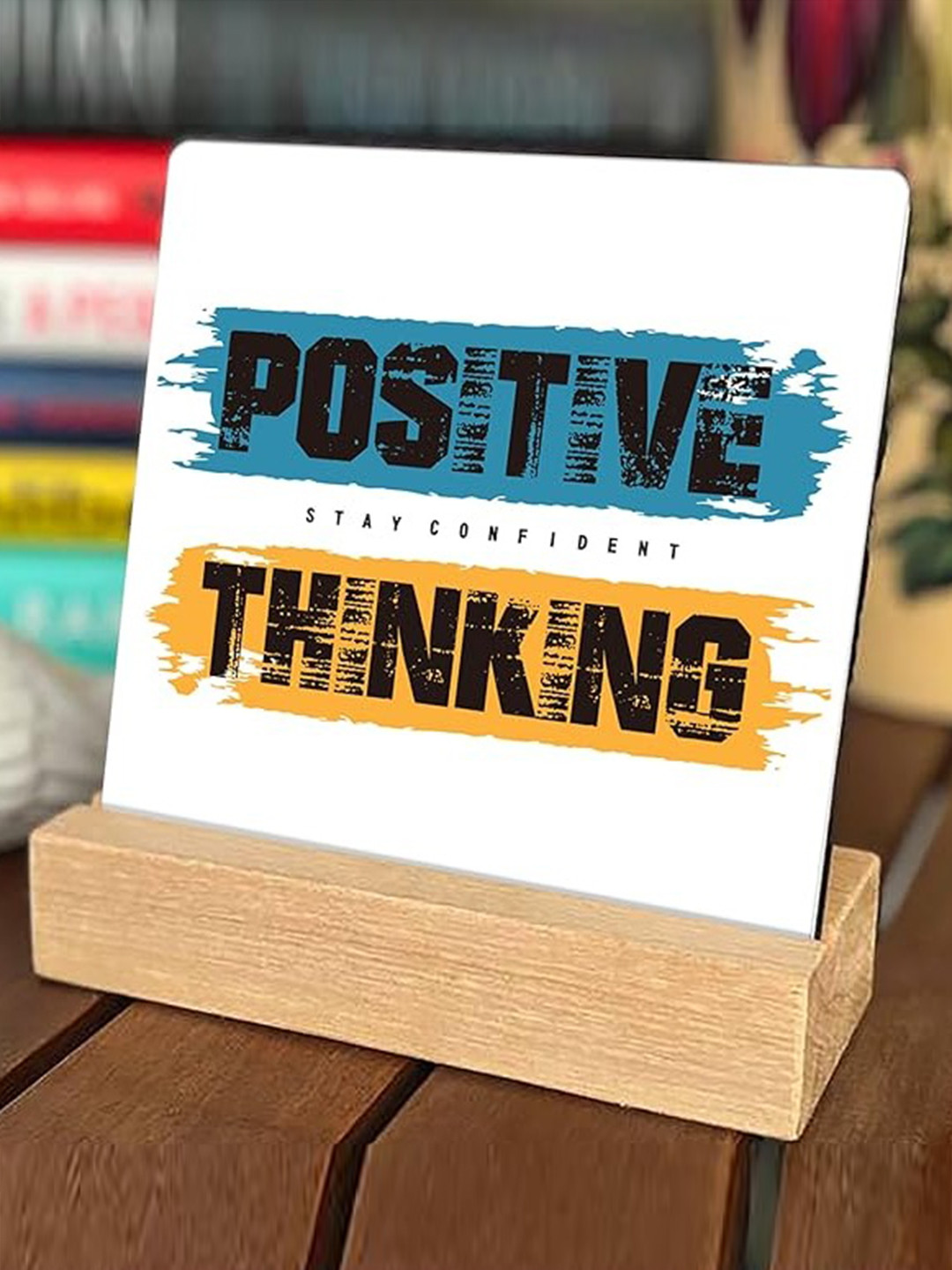 BS AMOR Valentines Day White Wood Natural Living Room Set of 2 Medium Showpieces - 5 Inches