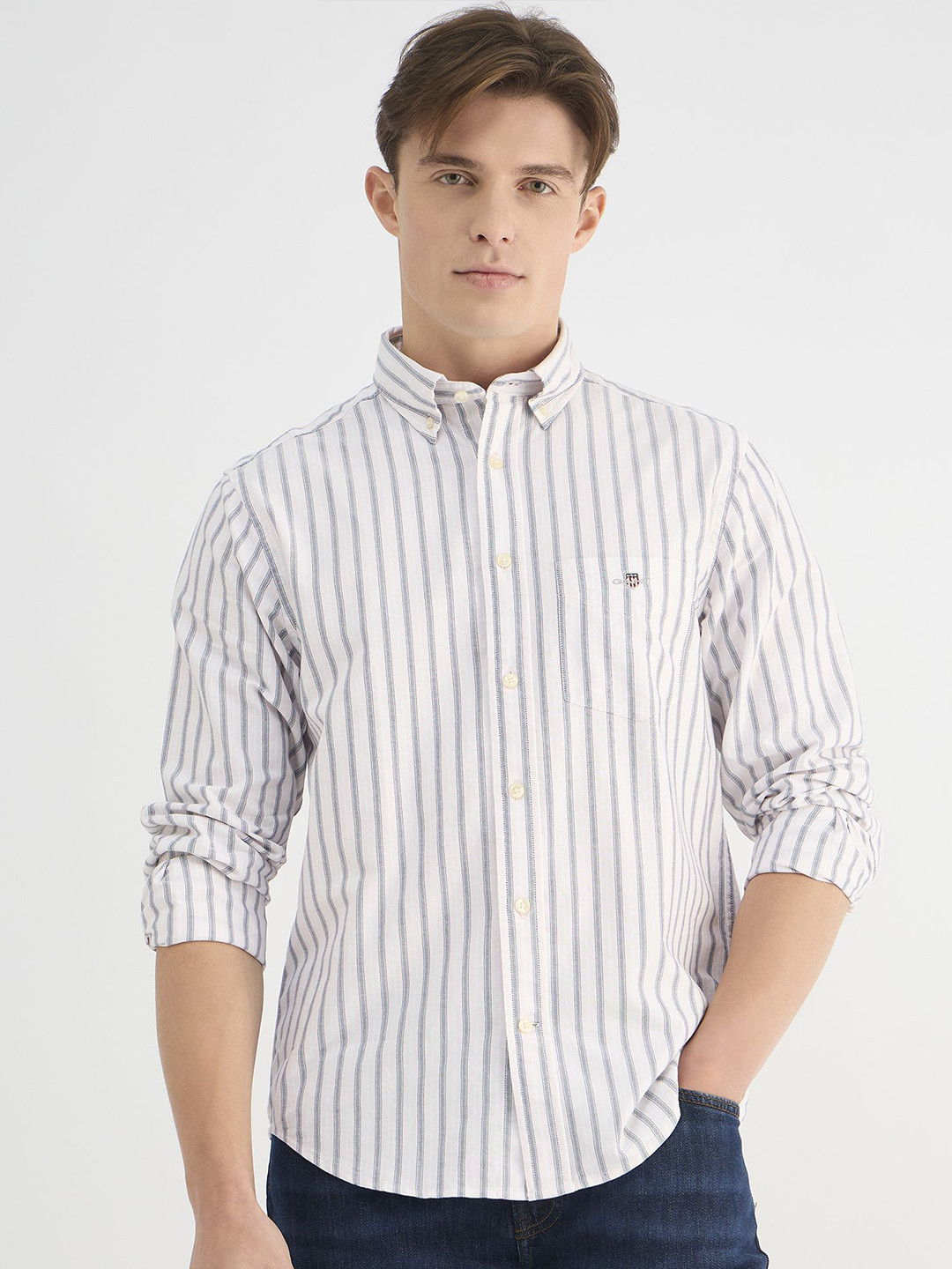 GANT Men Oxford Striped  Button Down Collar Casual Shirt