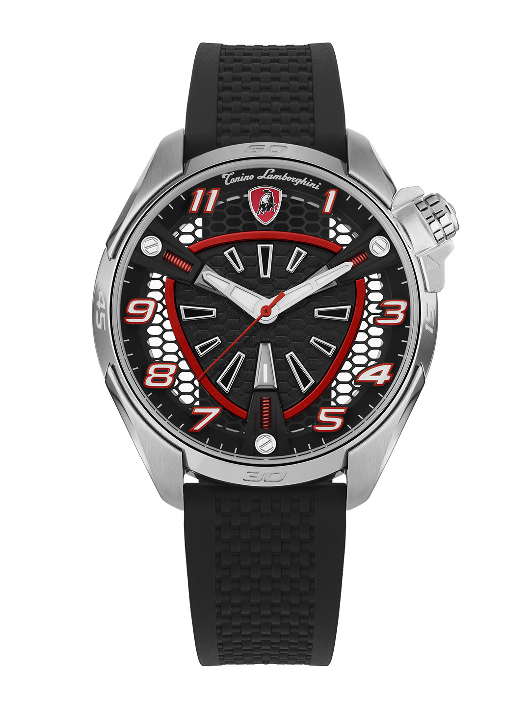 Tonino Lamborghini Men Shock Abs Men Dial & Rubber Analogue Watch TLABSR-SS-R