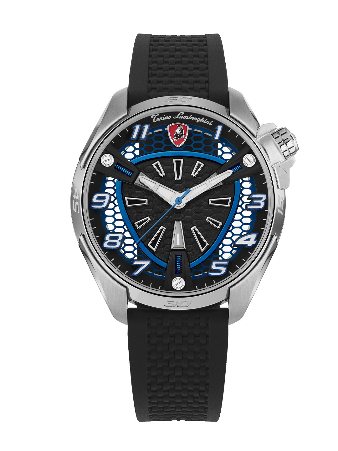 Tonino Lamborghini Men Textured Dial & Straps Analogue Watch TLABSB-SS-R