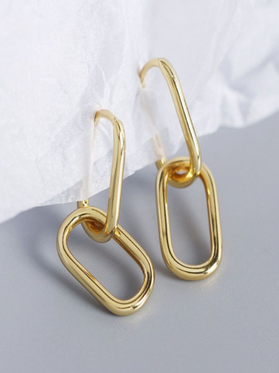 AQUASTREET 14K Gold-Plated Antitarnish Lightweight Drop Hoop Earrings