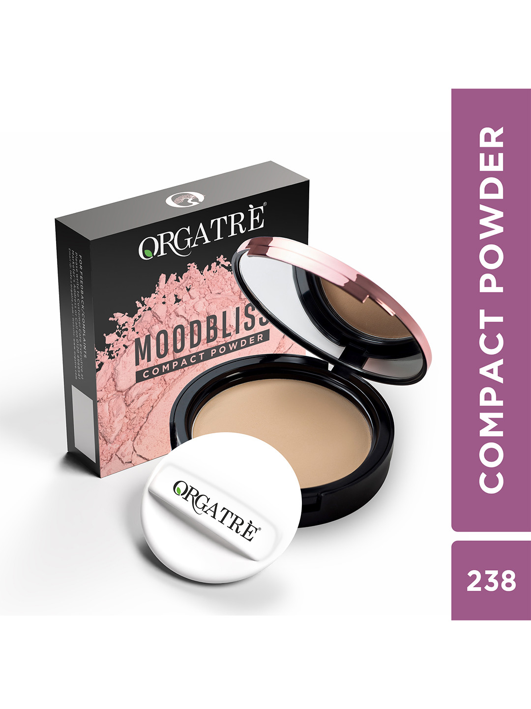 Orgatre Moodbliss Pressed Matte Compact Powder - 9 g - Clear Beige - 238