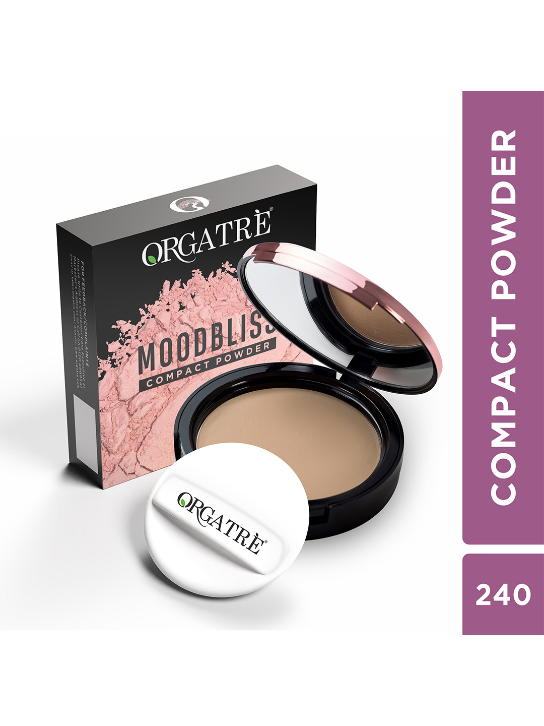 Orgatre Moodbliss Pressed Matte Compact Powder - 9 g - Sand Beige - 240