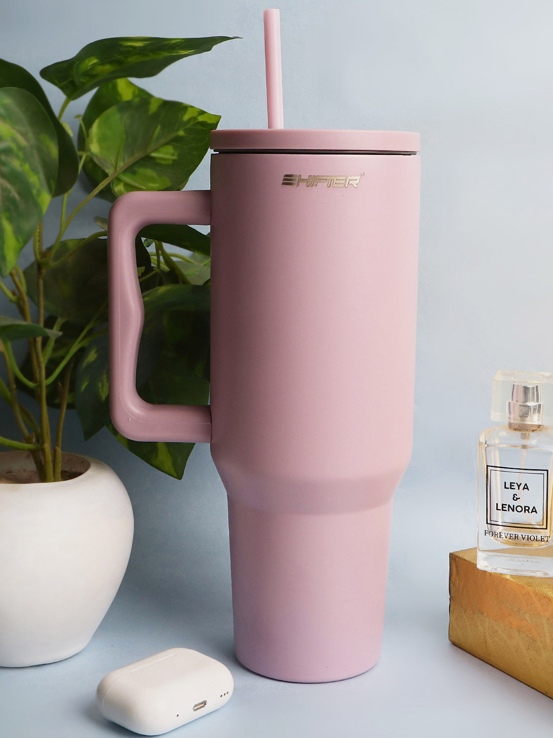 SHIFTER Pink Stainless Steel Smart Vacuum Sipper Water Bottle 1.2 L