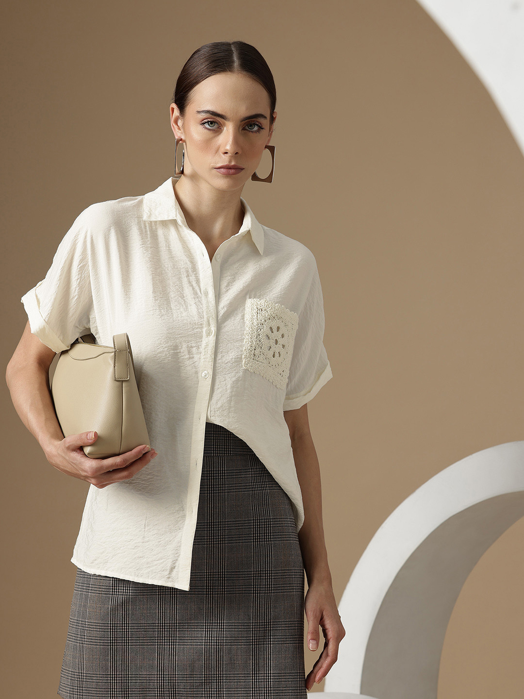 Chemistry Women Crotchet Pocket Casual Shirt