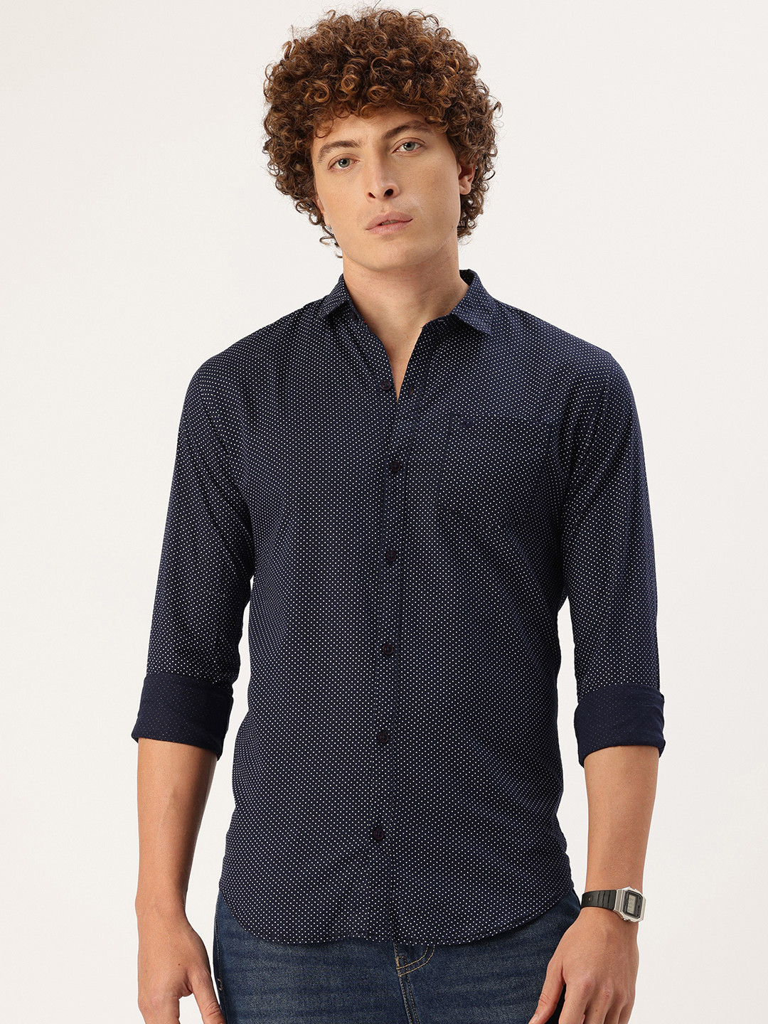 FIFTY TWO Polka Dot Printed Casual Regular Fit Shirt