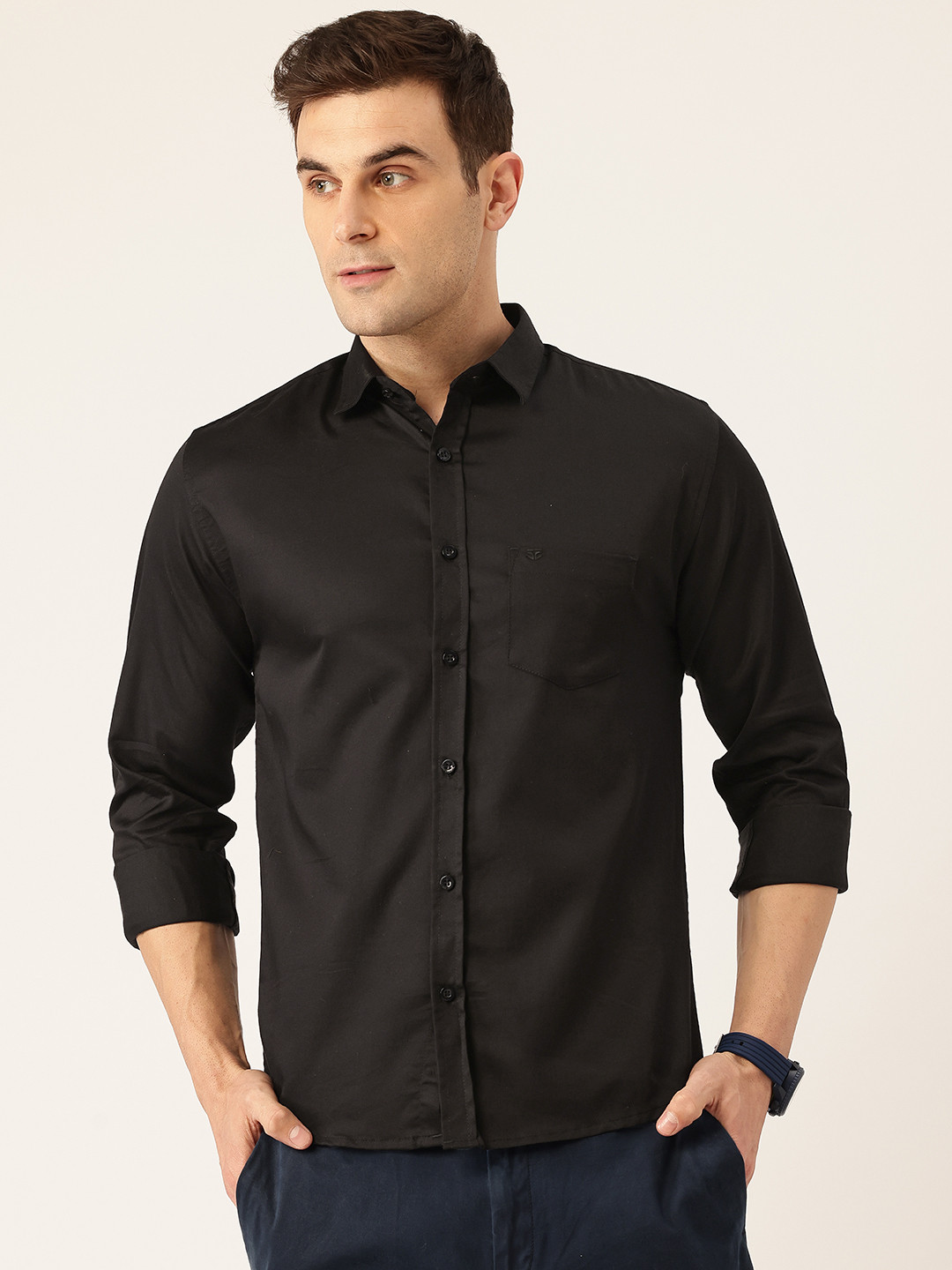 FIFTY TWO Long Sleeves Solid Shirt