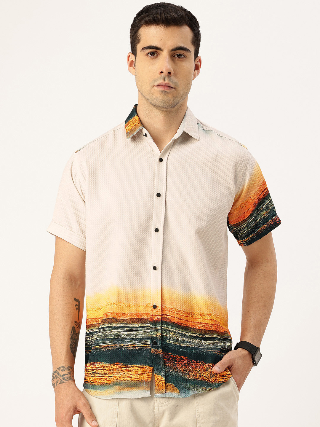 FIFTY TWO Graphic Printed Casual Shirt