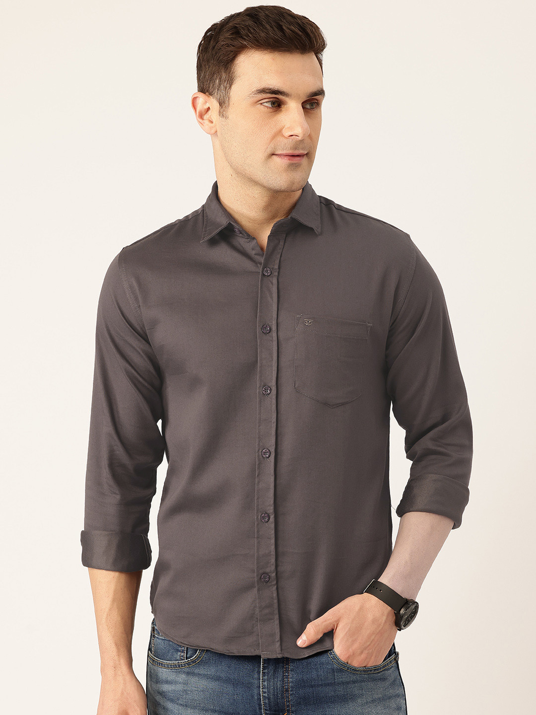 FIFTY TWO Spread Collar Casual Shirt