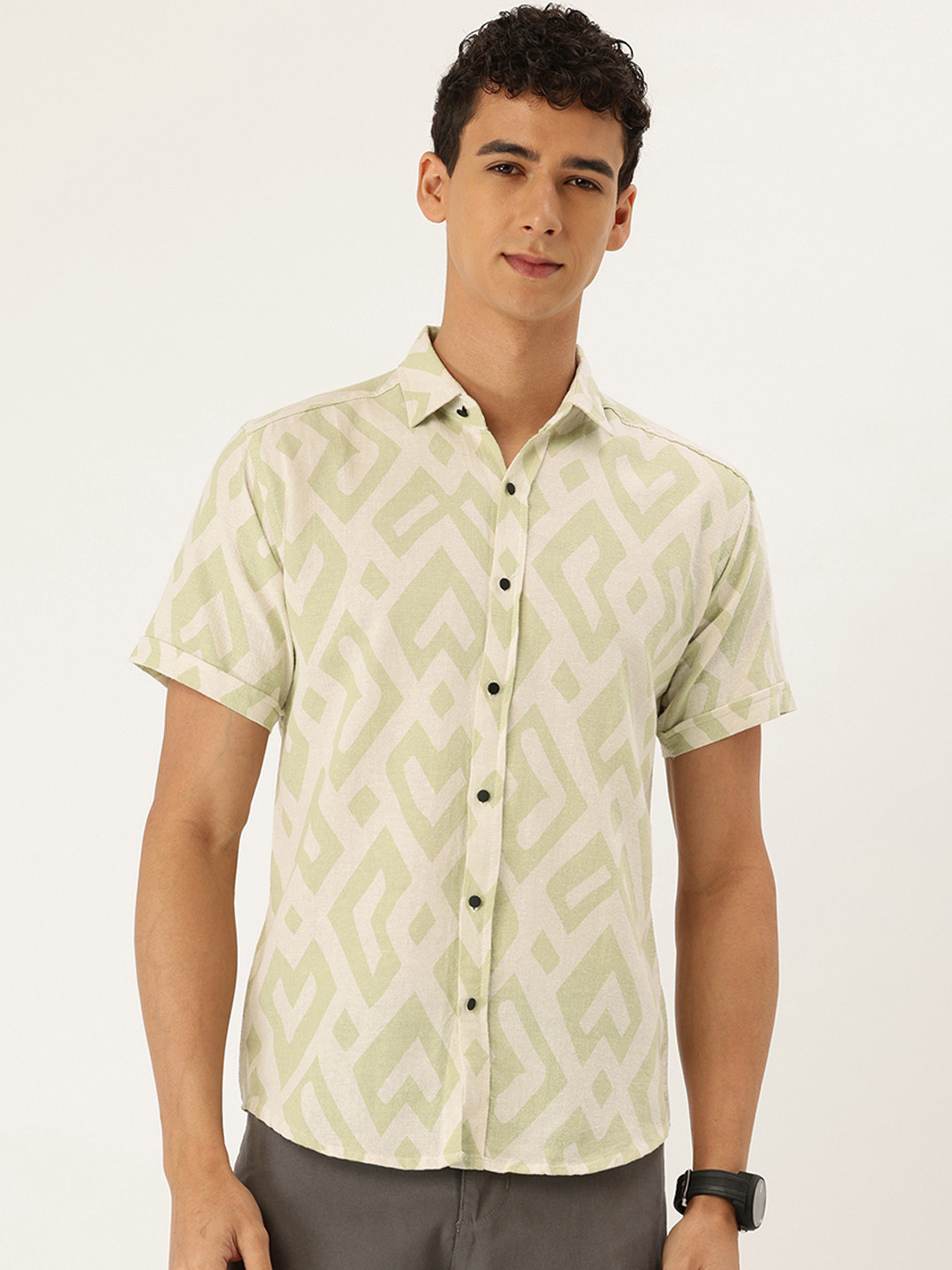 FIFTY TWO Geometric Printed Casual Shirt