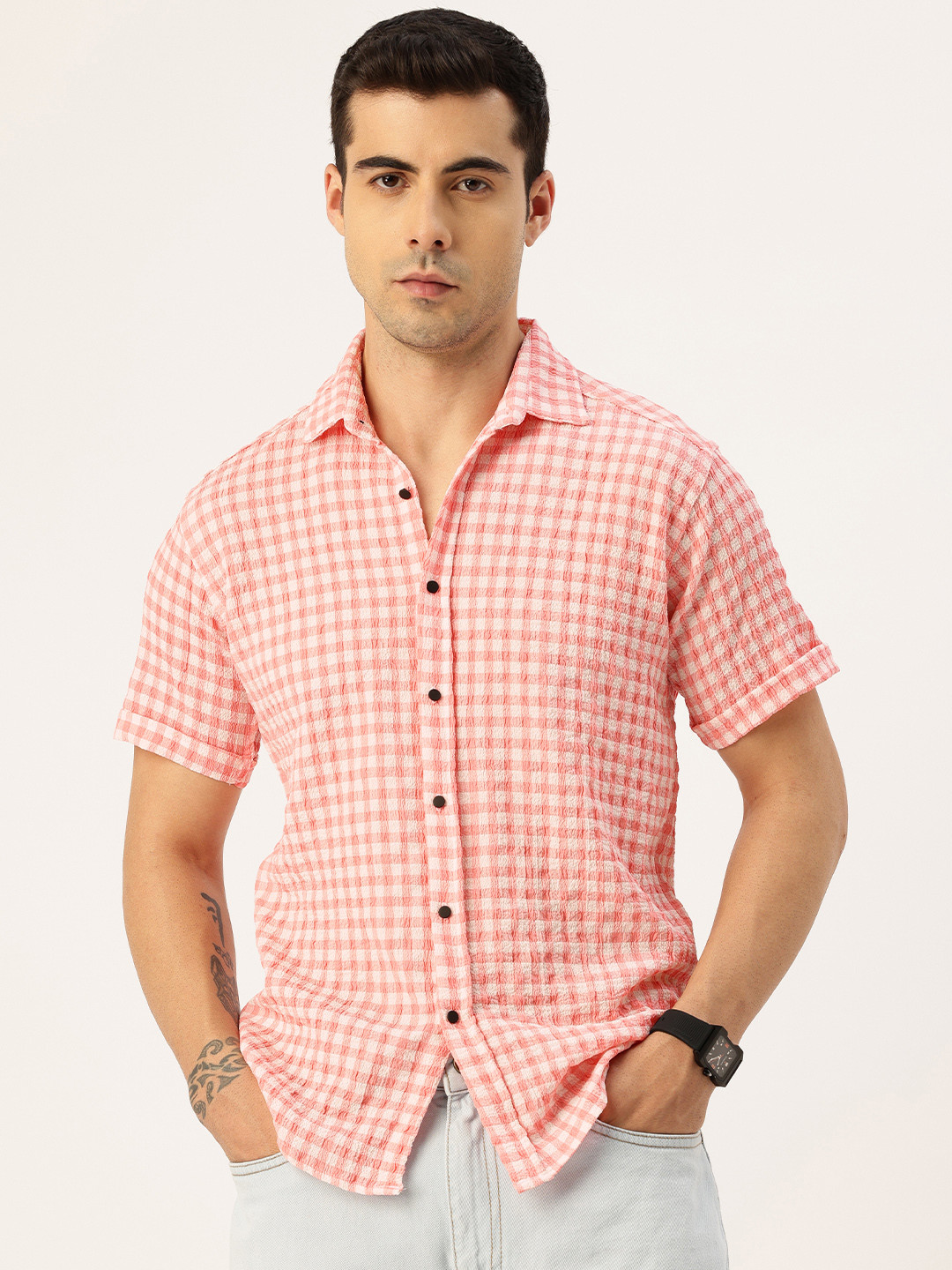 FIFTY TWO Gingham Checks Casual Shirt