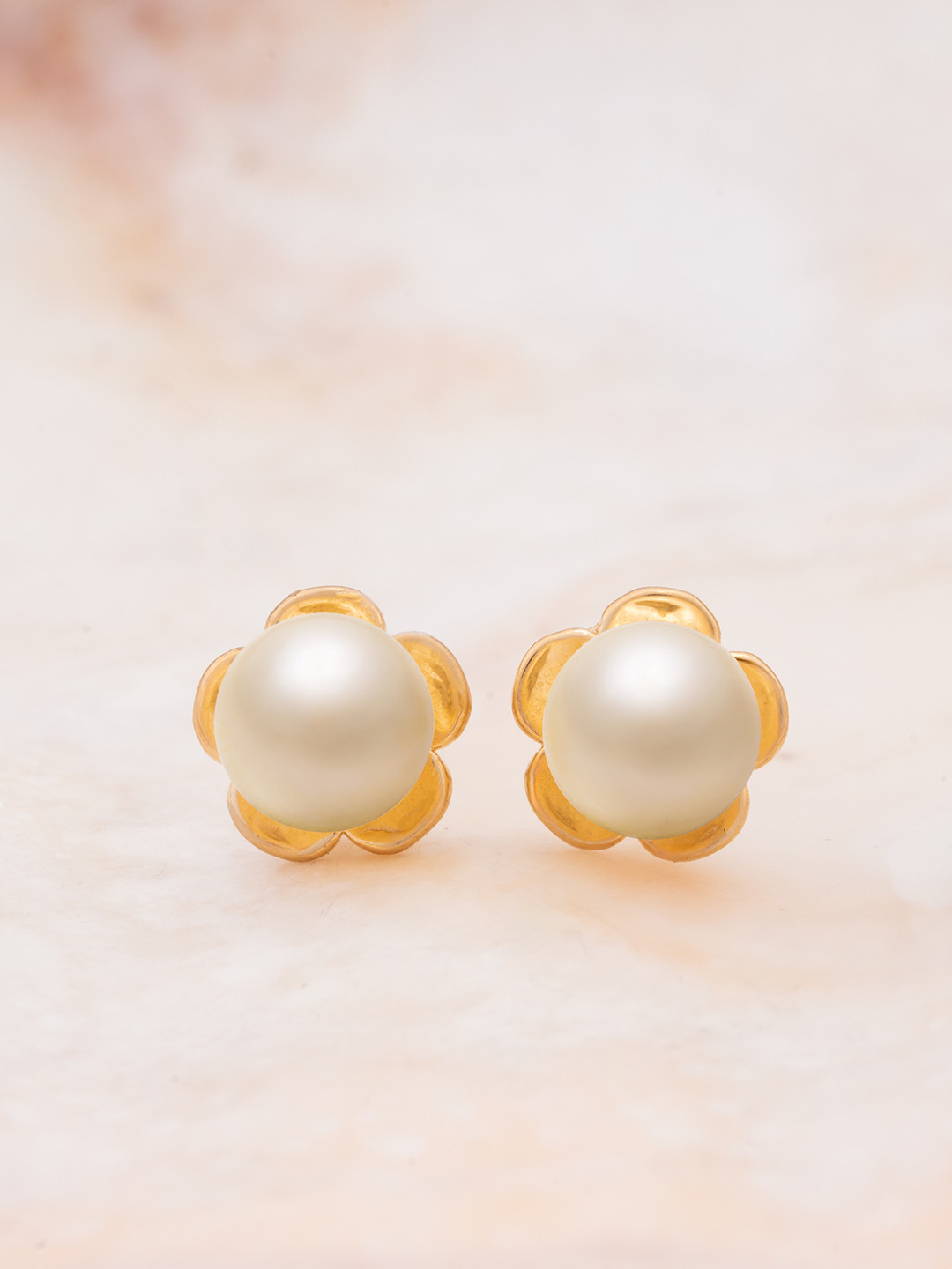 Nipura 925 Sterling Silver 14kt Gold-Plated Blossom Pearls Beaded Floral Studs Earrings