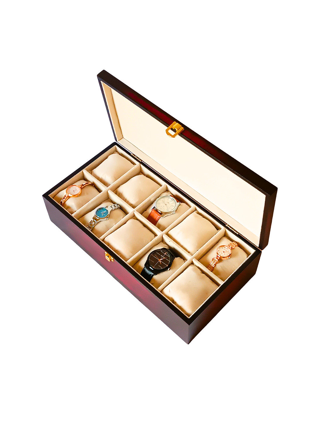 NESTED AURA Brown Classic Vintage 10 Slot Wooden Watch Organiser