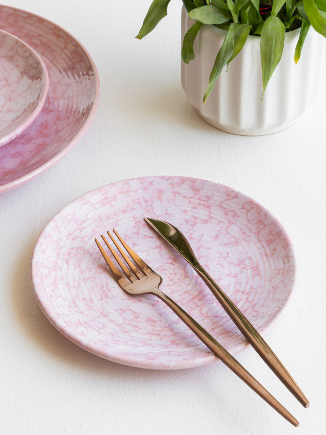 Claymistry Pink Microwave Safe Ceramic Glossy Plate