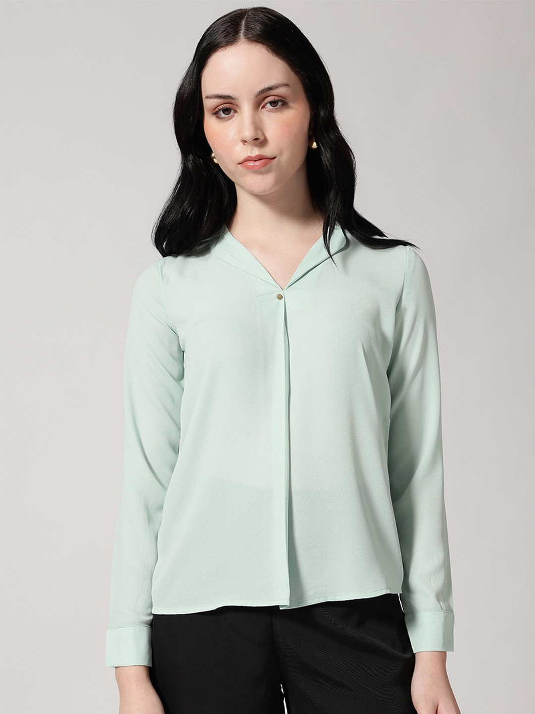 Strong And Brave Georgette Shirt Style Top