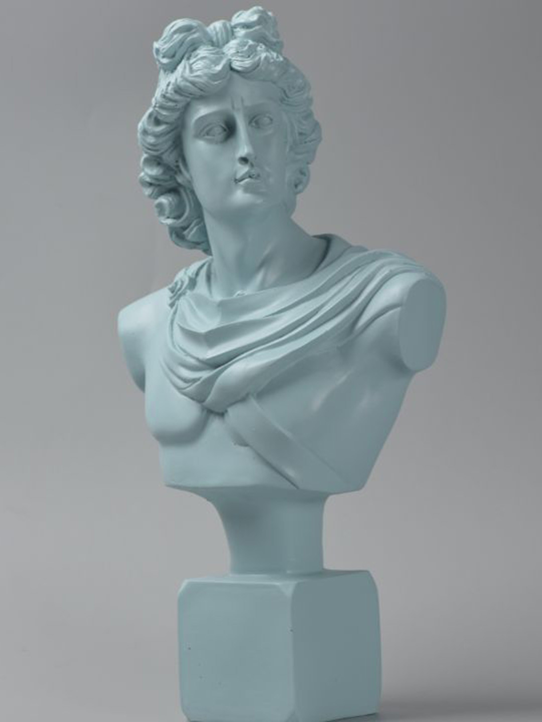 The Gharnish Greek God Blue Polyresin Matte Living Room Medium Showpiece - 14 Inches