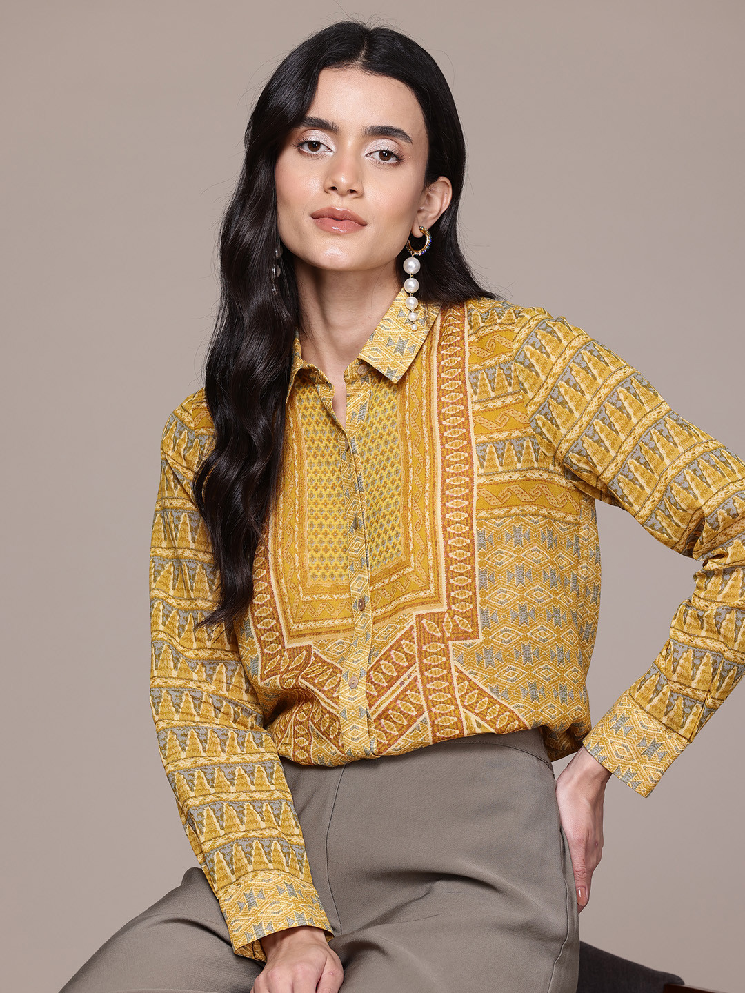 aarke Ritu Kumar Women Slim Fit Printed Casual Shirt