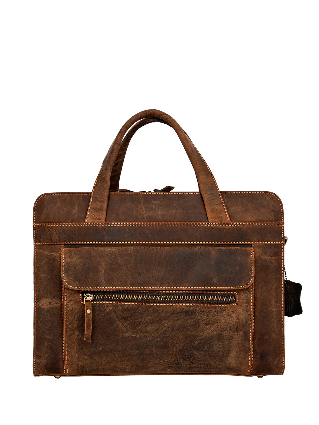 HOUSE OF OLIVEGREEN Unisex Leather Laptop Bag