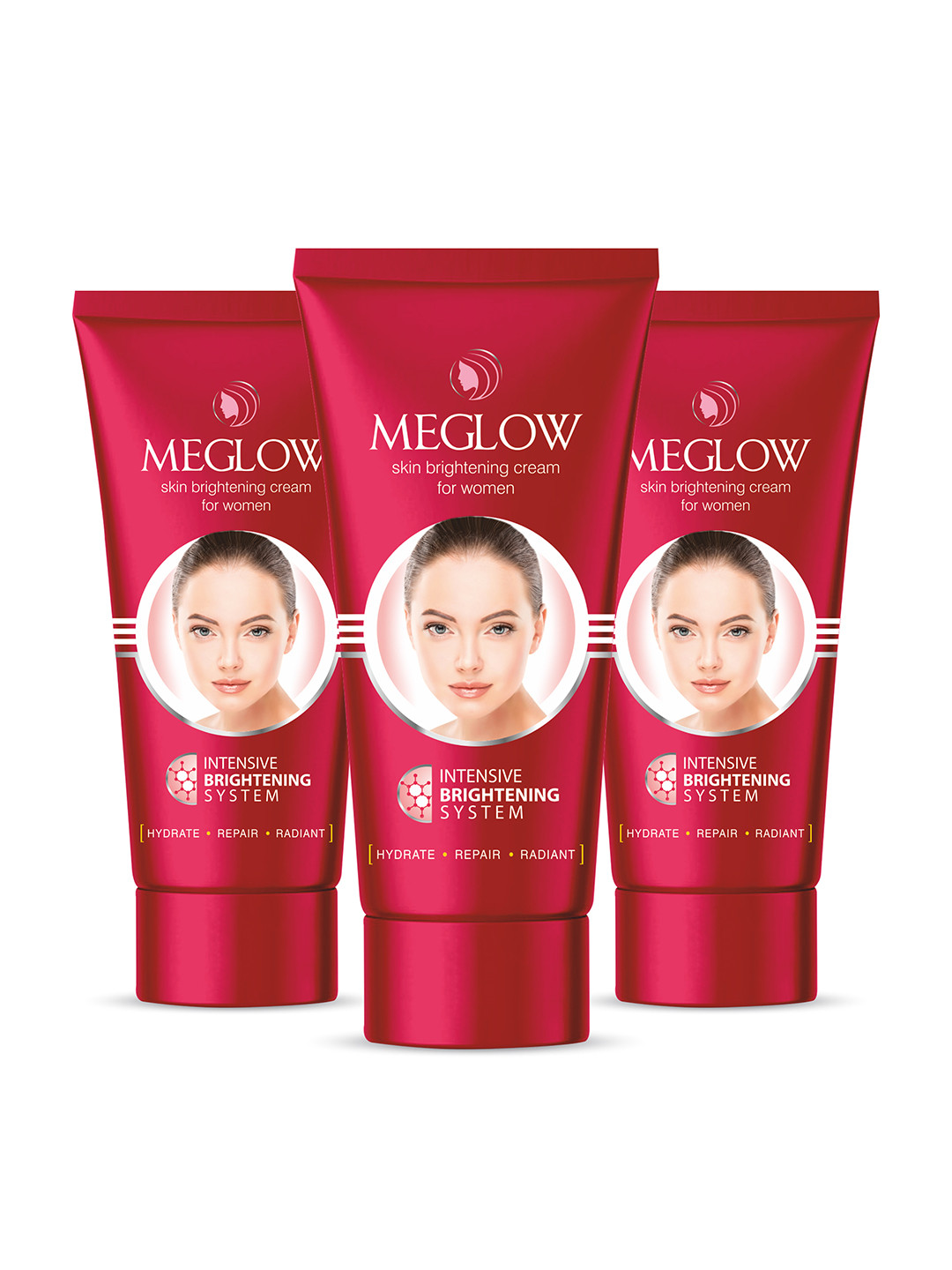 MEGLOW Set Of 3 Skin Brightening Cream With Vitamin E For Softening - 50 g