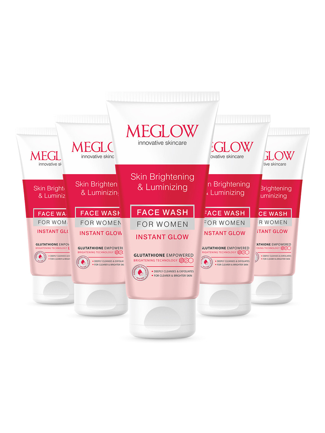 MEGLOW Women Inovative Skincare Set Of 5 Skin Brightening & Luminizing Face Wash 70 g Each