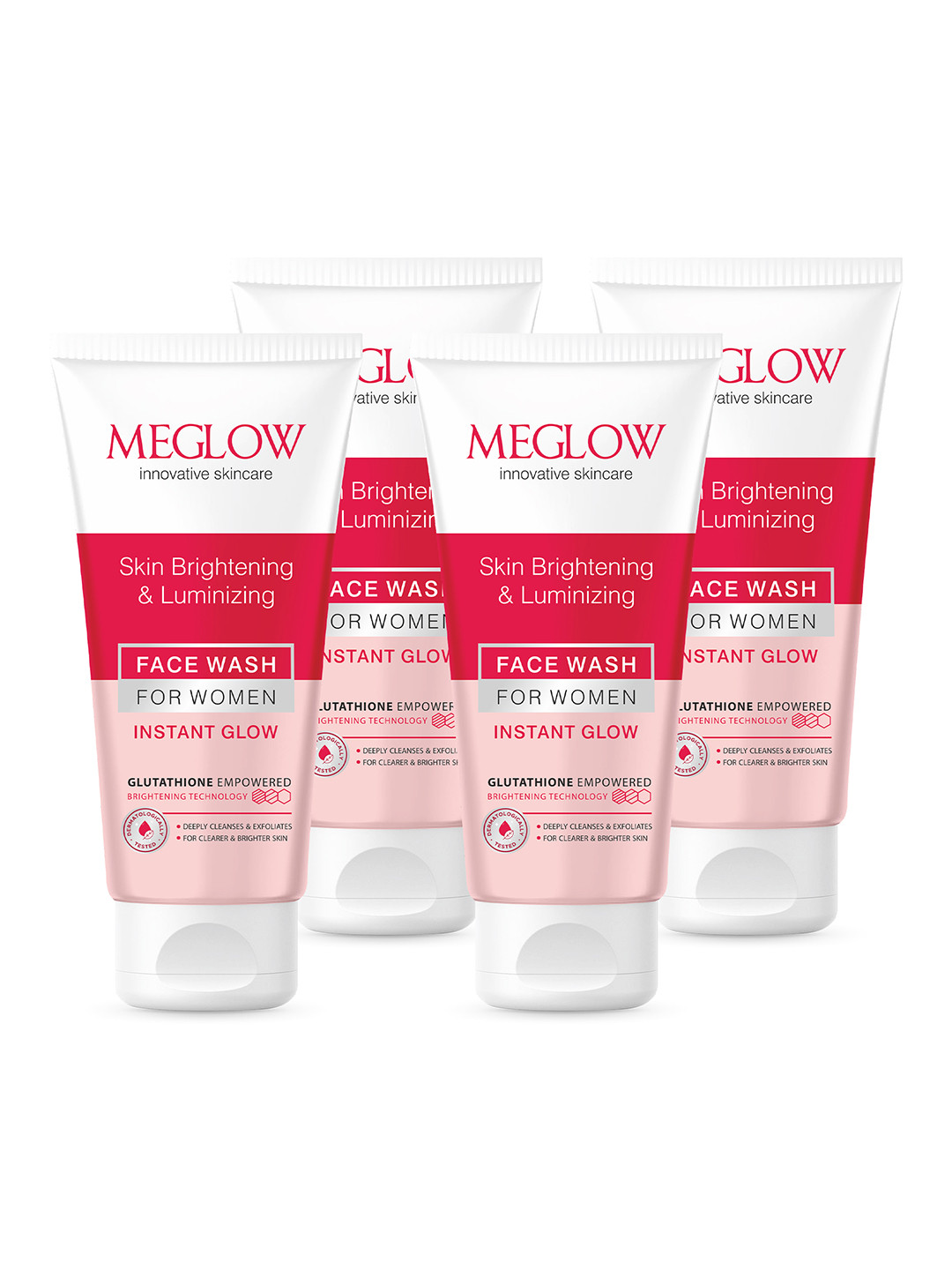 MEGLOW Women Inovative Skincare Set Of 4 Skin Brightening & Luminizing Face Wash 70 g Each
