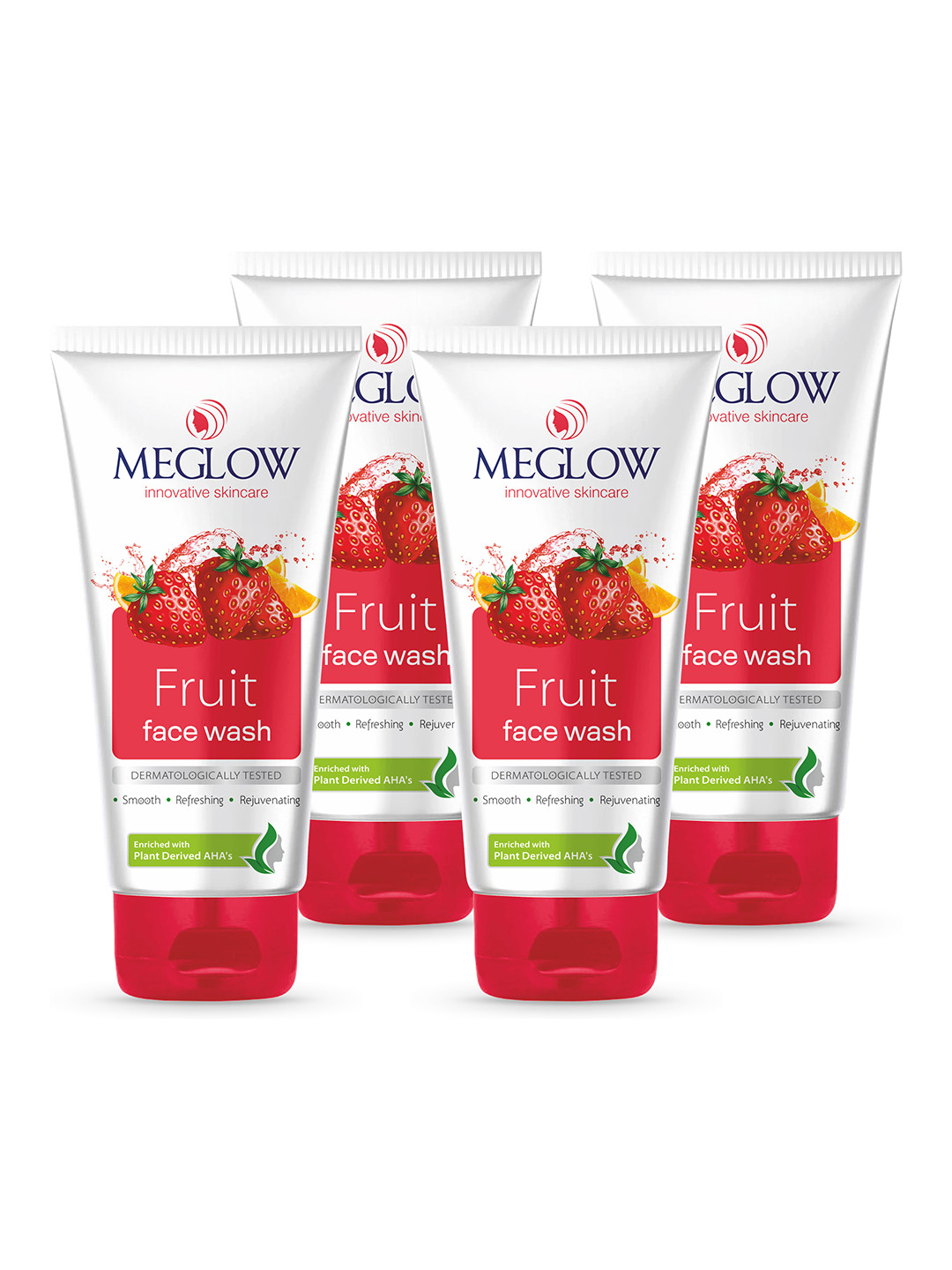 MEGLOW Inovative Skincare Set Of 4 Intense Hydration Fruit Face Wash - 70 g Each